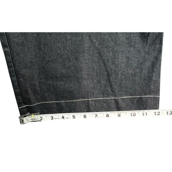 Robert Louis Y2K Jeans Womens 12 Black Chambray Wide Leg Utilitarian Retro Pants - Picture 11 of 15